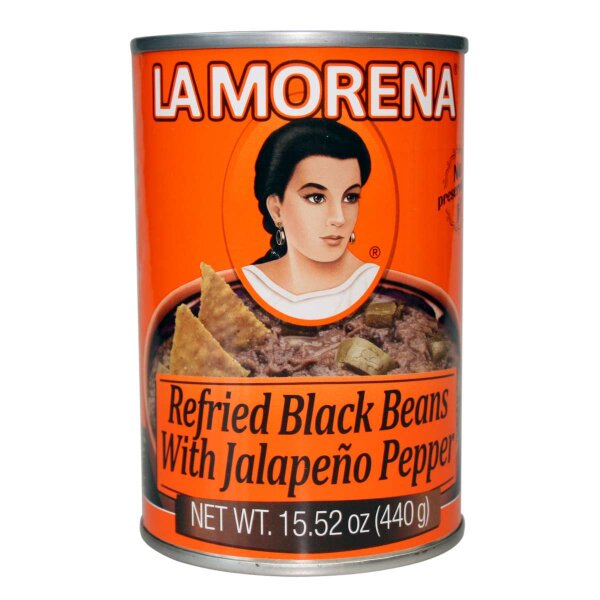 La Morena Frijoles Negros Refritos con Jalapeño / Schwarzes Bohnenmus mit Jalapeño 440g