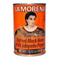 La Morena Frijoles Negros Refritos con Jalapeño /...