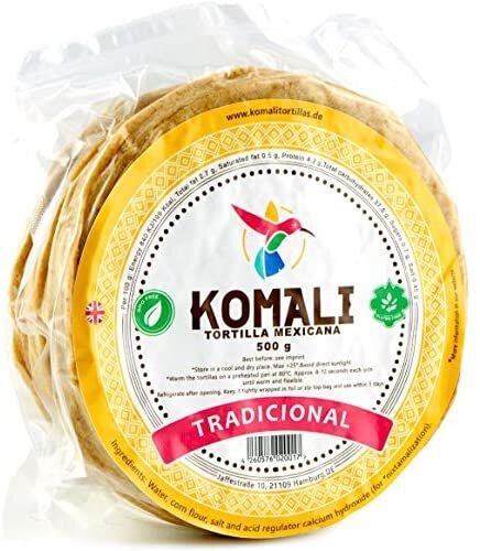 Komali Tortillas "tradicional" de Maiz amarillo 15cm ca 20Stk 500g