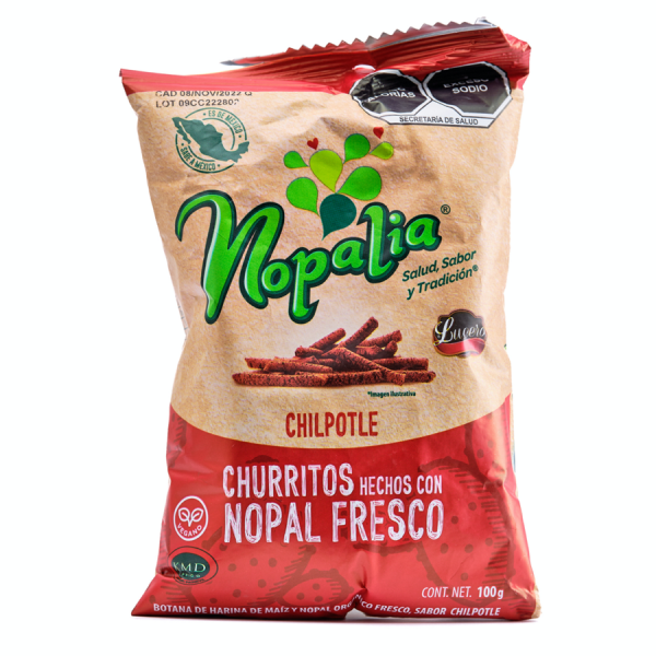 Nopalia Churritos Chipotle / Churritos mit Nopal Chipotle-Geschmack 80g