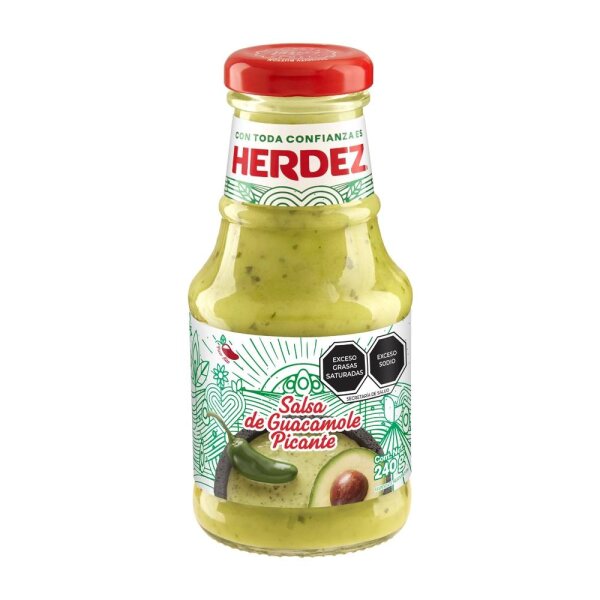 Herdez Salsa de Guacamole picante envasado / Glas 240g