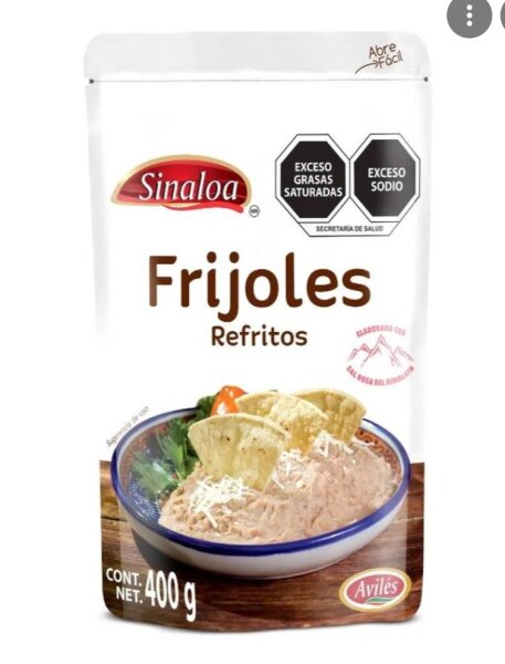 Frijoles Refritos con sal de Himalaya bolsa 400g