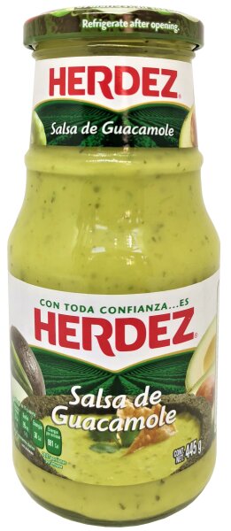 Herdez Salsa de Guacamole envasado / Glas 445g