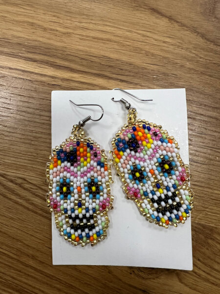 Aretes / Ohrringe "Calavera" par/Paar ca 5,0 X 2,7cm