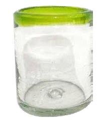 Vaso Filo Verde / mundgeblasenes Glas grün ca 8x13cm
