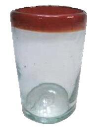 Vaso Filo Rojo / mundgeblasenes Glas rot ca 8x13cm