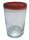 Vaso Filo Rojo / mundgeblasenes Glas rot ca 8x13cm