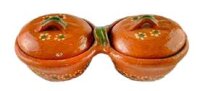 Salsera con tapa 2 divisiones / Sauciere mit Abdeckungen...