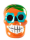 Calavera pintada de barro grande / Calaver bemalt/Ton groß ca 25x17x20cm